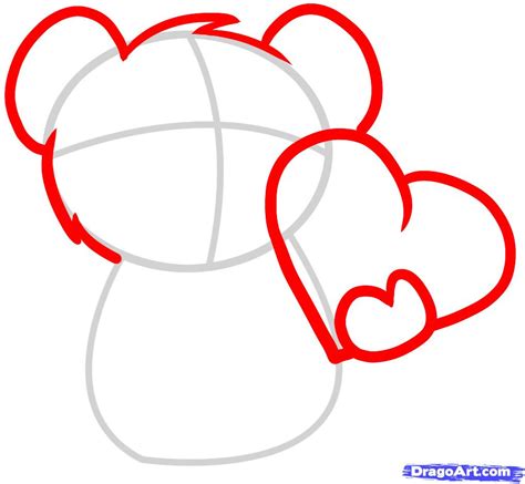 How to Draw a Valentines Bear, Valentine Bear, Step by ...