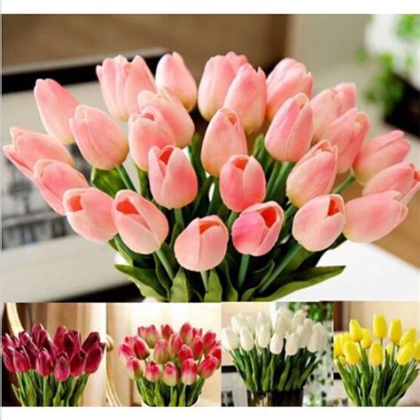 10 pcs lot silk tulip artificial flowers fresh real touch tulip flowers for wedding birthday