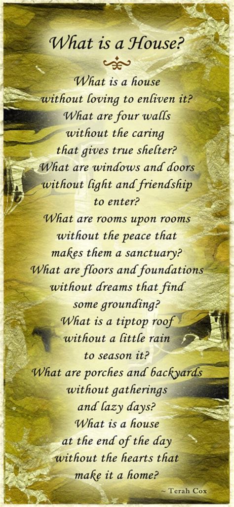What Is A House Holidayhousewarming Poem By Terah Cox Etsy