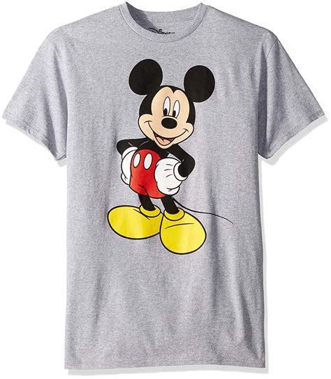 Disney Disney Mickey Mouse Mens Mickey Wash Short Sleeve T Shirt Heather Grey