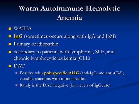 PPT - Autoimmune and Drug-Induced Immune Hemolytic Anemias ...