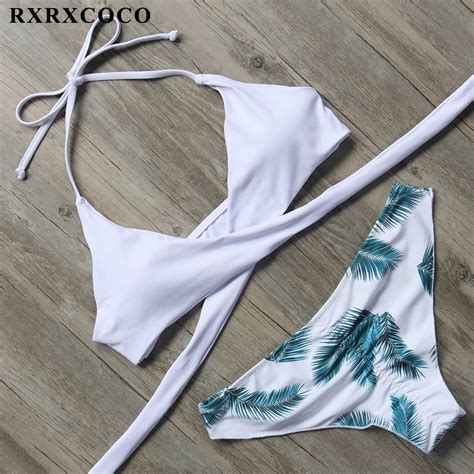 Big Sale Rxrxcoco 2018 Hot Sexy Cross Brazilian Bikinis Women Swimwear Beach Bathing Suit Push