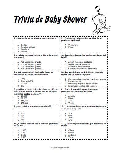 *gratis* si necesitas juegos para baby shower que se puedan imprimir al toque, aquí tienes 16 cartones listísimos para que los guardes e imprimas (todos en español no te preocupes, cada juego viene en distintos colores y diseños, y también contienen las respuestas cuando son necesarias. Preguntas Sobre El Embarazo Para Baby Shower - Tipos de ...