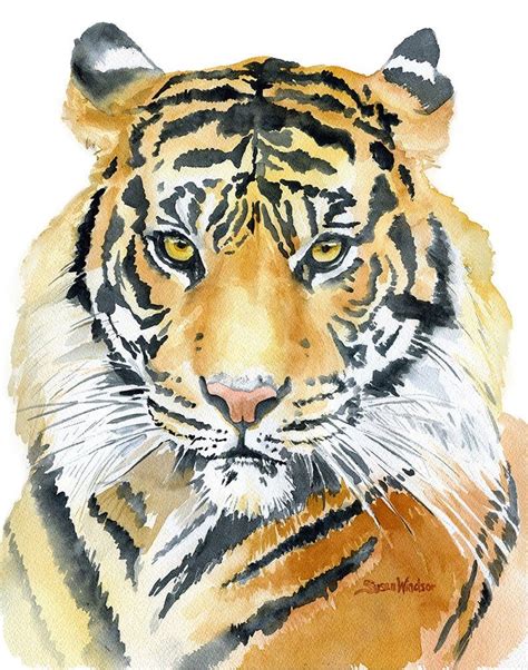 Tiger Watercolor Painting 11 X 14 Giclee Fine Art Print Etsy