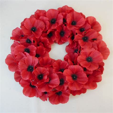 Remembrance Day Poppy Wreath 40cm Artificial Flowers