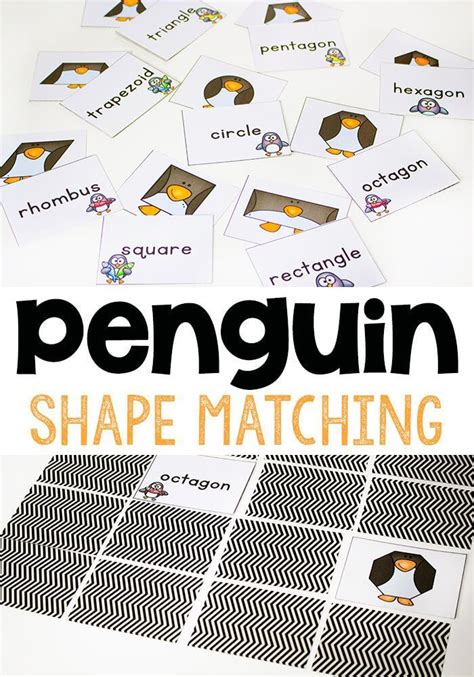 Penguin Preschool 2d Shape Matching Card Game Shape Matching Game