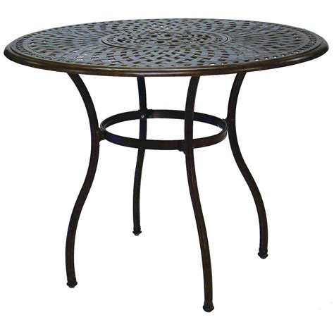 Darlee Series 60 52 Inch Cast Aluminum Patio Bar Table With Ice Bucket Insert Antique Bronze