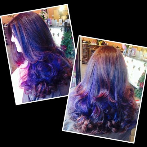 Auburn With Purple Highlights Pretty Hairstyles Long Hair Styles Hair Styles