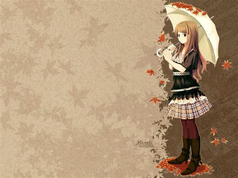 Autumn Anime Girl Wallpaper And Background Image 1600x1200
