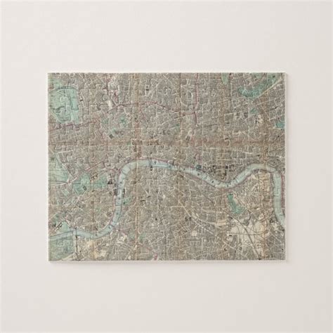 Vintage Map Of London 1890 Jigsaw Puzzle
