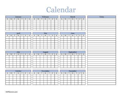 Blank Calendar Template Word Calendar For Planning Yearly Blank