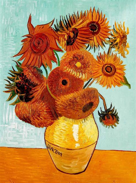 Vincent Van Gogh Twelve Sunflowers 32x44 Oil Painting Unique Arts