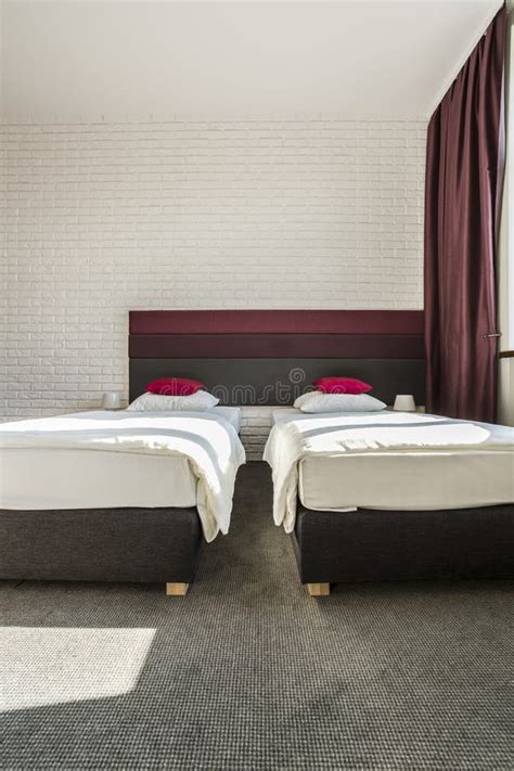 2 Single Beds Stock Image Image Of Blue Room Motel 5538551