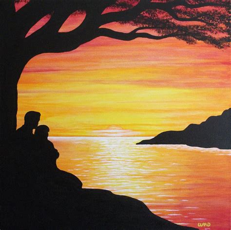 Easy Sunset Paintings On Canvas Sunset Easy Acrylic Painting Ideas