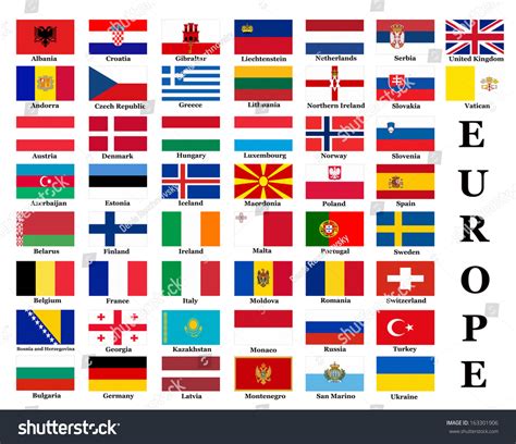 List Of All European Country Flags Stock Photo 163301906 Shutterstock