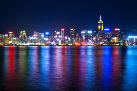 2500x1667 Hong Kong Victoria Harbour Sea Night Lights Metropolis