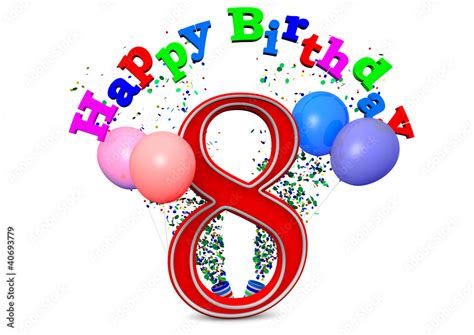 Happy Birthday 8 Stock Illustration Adobe Stock