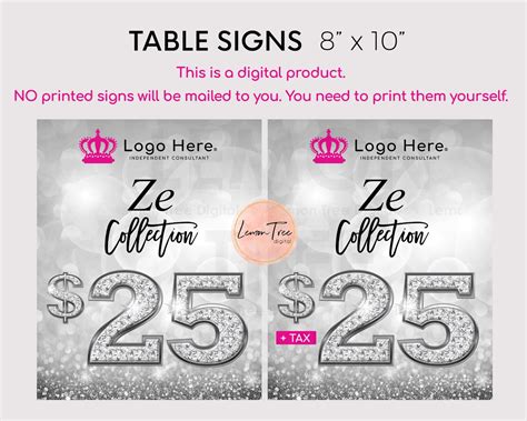 Jewelry Signs Digital Download Jewelry Table Signs For A Etsy