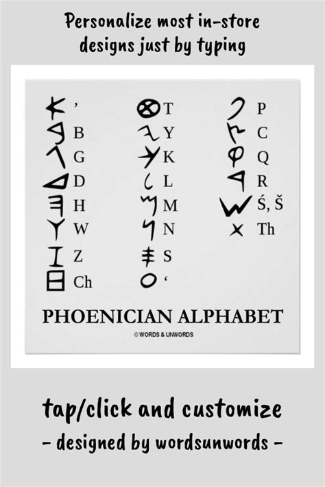 Phoenician Alphabet Ancient Language Symbols Poster Zazzle