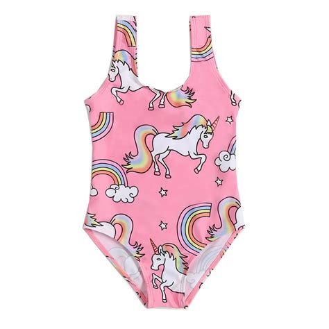 Unicorn Swimwear Girls Swimsuit One Piece 2018 Baby Summer Swimwear