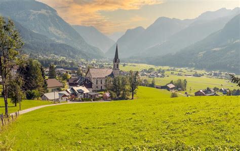 Village Of Gosau In Austria Stock Image Image Of Landscape Mountain