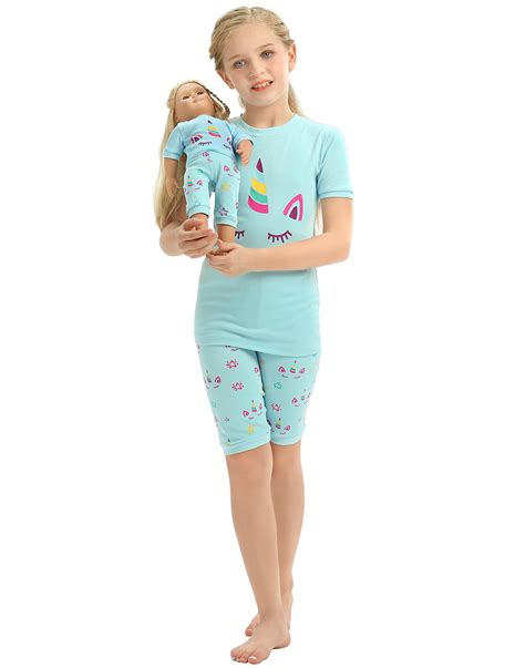 Hde Girls Pajamas Pajama Set With For Girl With Matching Doll Outfit 100 Cotton Breathable