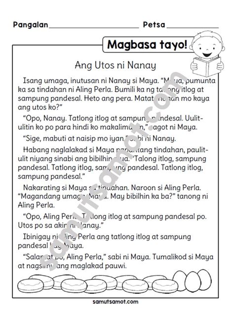 Filipino Reading Comprehension Worksheets For Grade 5 Pagbasa Ng