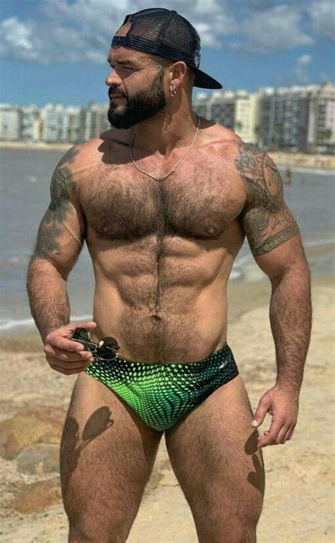 pin by gagabowie on bears seaside bearded men hot hairy muscle men gay swimwear