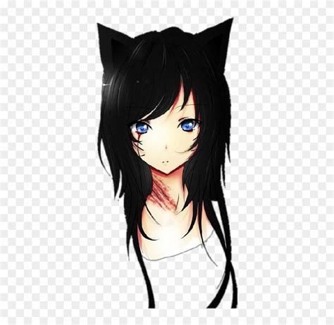 Girl Neko Cat Anime Sad Blood Bloody Black Cute