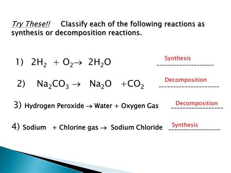Note, in combustion reactions, if not enough oxygen is present, deadly carbon monoxide will be produced instead of carbon dioxide. PPT - Classifying Chemical Reactions PowerPoint ...