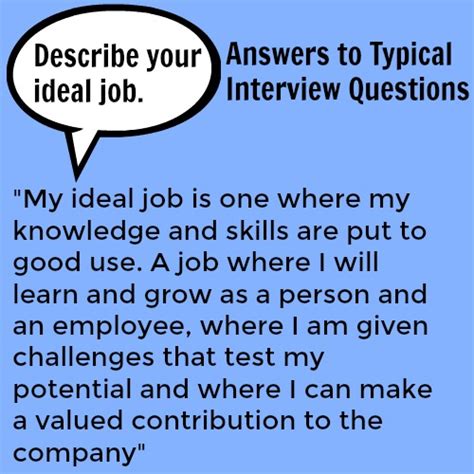 26 Model Interview Answers Describe Your Ideal Job Careercliff