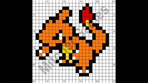 Share the best gifs now >>>. Minecraft - Pokémon - Charmeleon (25x25 Pixel) (Template) - YouTube