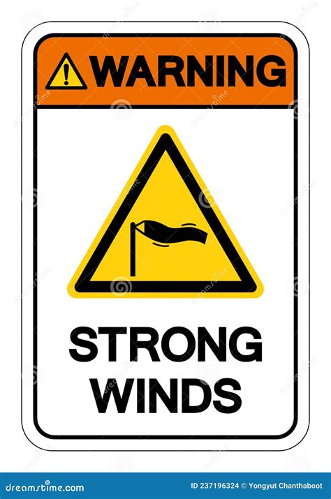 Warning Strong Winds Symbol Sign Vector Illustration Isolate On White