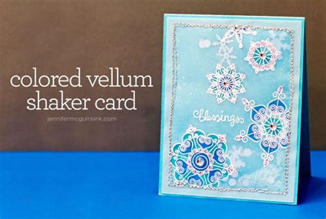 Video Colored Vellum Shaker Card Blog Hop Giveaway Jennifer