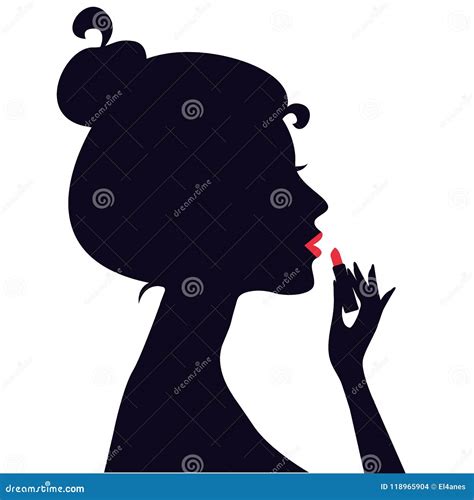Woman Applying Lipstick Stock Vector Illustration Of People 118965904