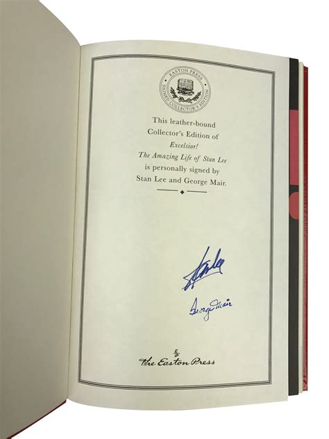 Stan Lee Signed ‘excelsior’ The Amazing Life Of Stan Lee The Billionaire Collection