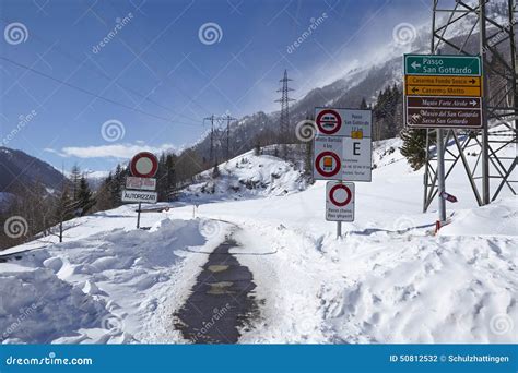 Gotthard Road Closed Winter Stock Photos Free And Royalty Free Stock