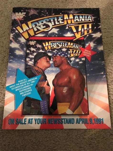 Vintage 1991 Wwf Wrestlemania Vii 7 Program Print Ad Hulk Hogan Sgt