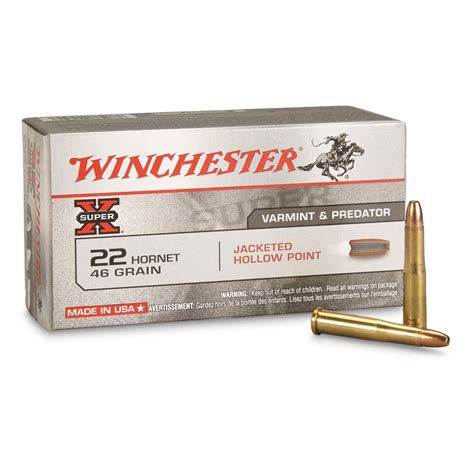 Winchester Super X Rifle 22 Hornet Hp 46 Grain 50 Rounds 13972