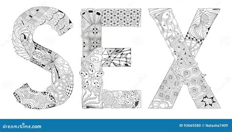 Word Sex For Coloring Vector Decorative Zentangle Object Stock Vector