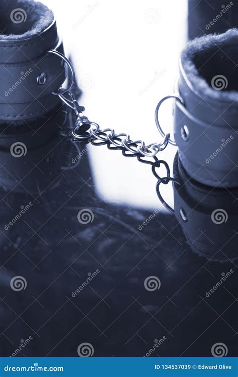 Leather Bondage S M Handcuffs Stock Image Image Of Dominatrix Gray
