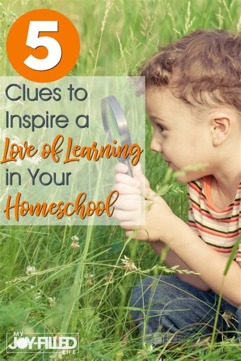 5 Clues To Inspire A Love Of Learning In Your Homeschool My Joy