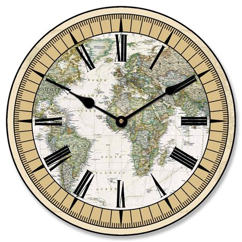 Nautical World Map Clock The Big Clock Store