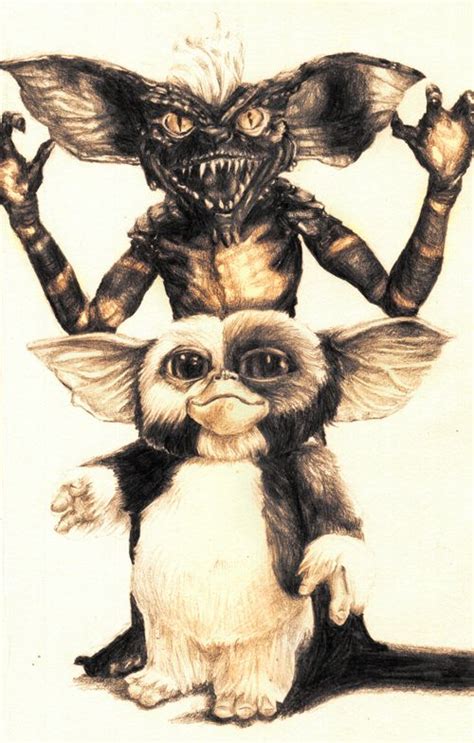 Spike And Gizmo From Gremlinsby Aaron Bir Art By Aaron Bir Gremlins