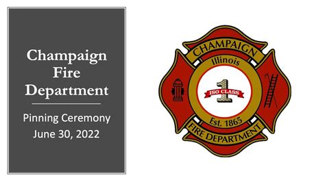 2022 Champaign Fire Department Pinning Ceremony Youtube