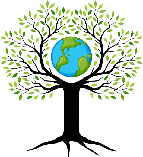 Eco Friendly Green Earth Tree Illustration Earth Cycle Vector