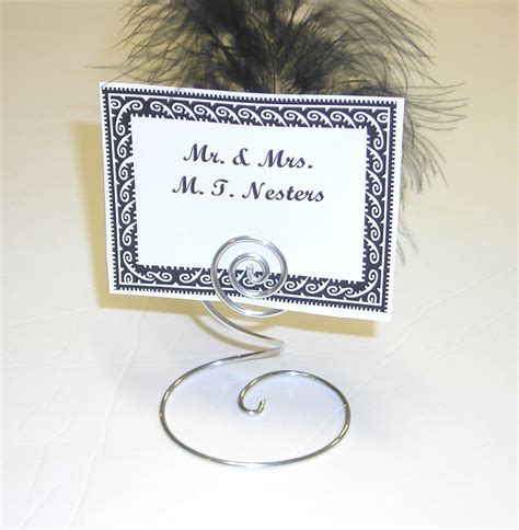 40 Whimsical Spiral Swirl Wire Card Holders For Place Cards Etsy