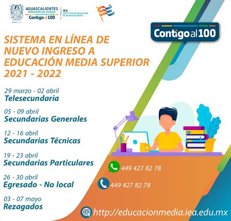 La información se muestra por mes e incluye el número de semana. Hoy inicia el registro para nuevo ingreso a bachillerato ...