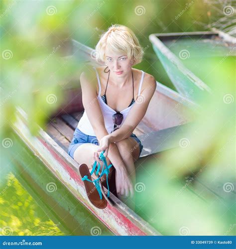 Woman Enjoing The Sunny Summer Day Stock Image Image Of Beautiful