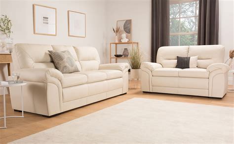 Bromley Ivory Leather 32 Seater Sofa Set Furniture Choice